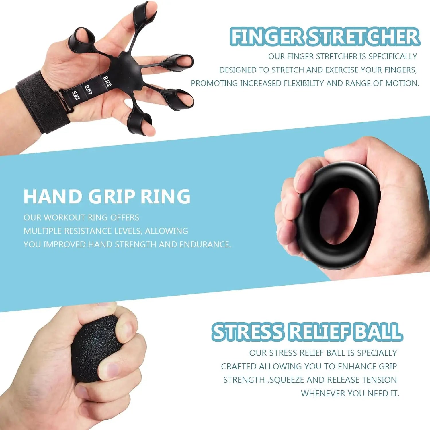 Hand Grip Trainer Kit – 4-in-1 Set for Forearm & Finger Strength