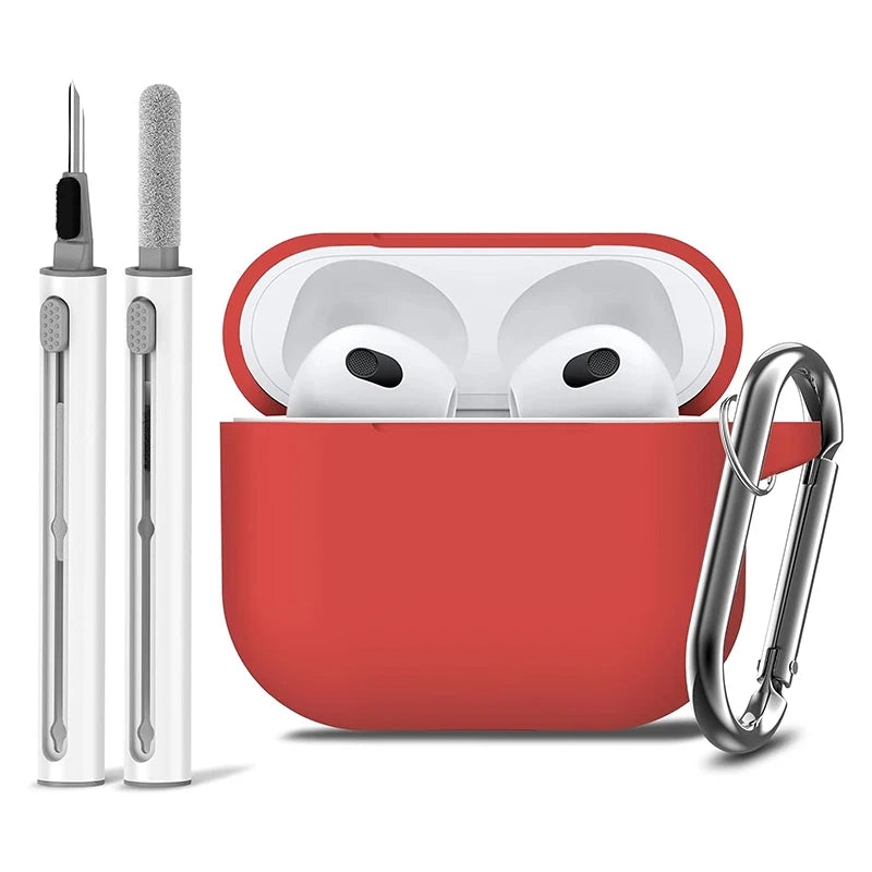 Protective Silicone Case for AirPods 3 – With Hook & Cleaner Kit