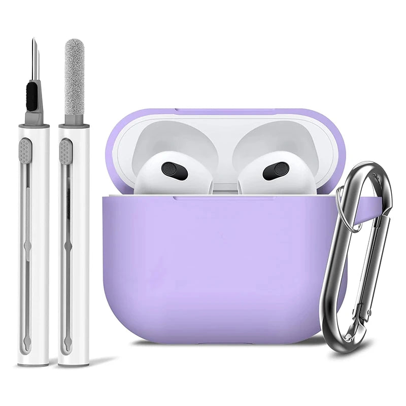 Protective Silicone Case for AirPods 3 – With Hook & Cleaner Kit