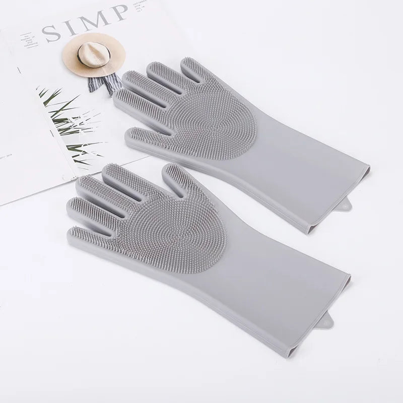 Pet Bathing Gloves – Anti-Scratch Silicone Scrubber