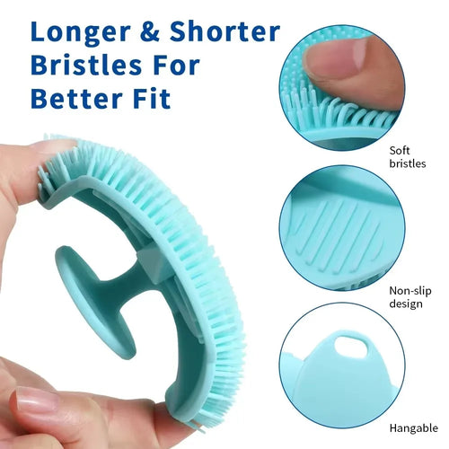 2-in-1 Silicone Shower Brush – Body Scrubber & Scalp Massager