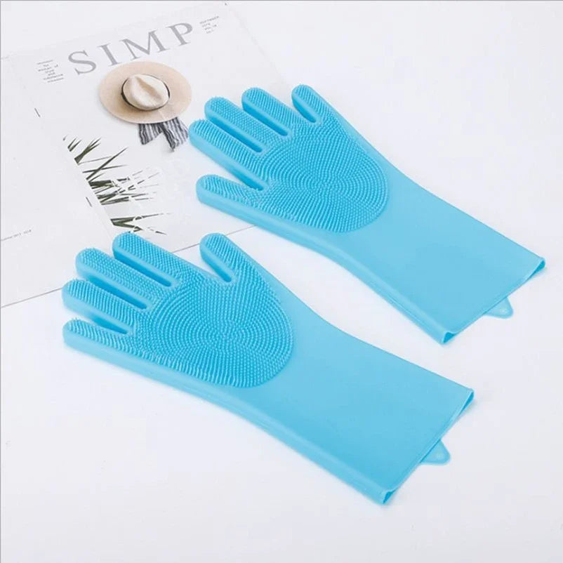 Pet Bathing Gloves – Anti-Scratch Silicone Scrubber