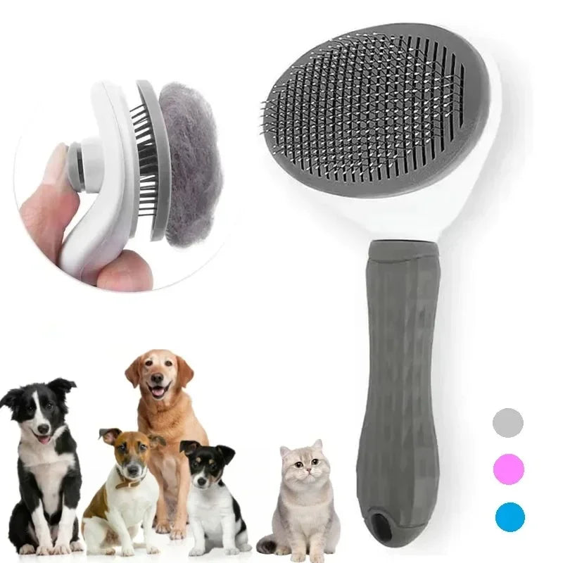 Self-Cleaning Pet Grooming Brush – Hair Remover for Dogs & Cats