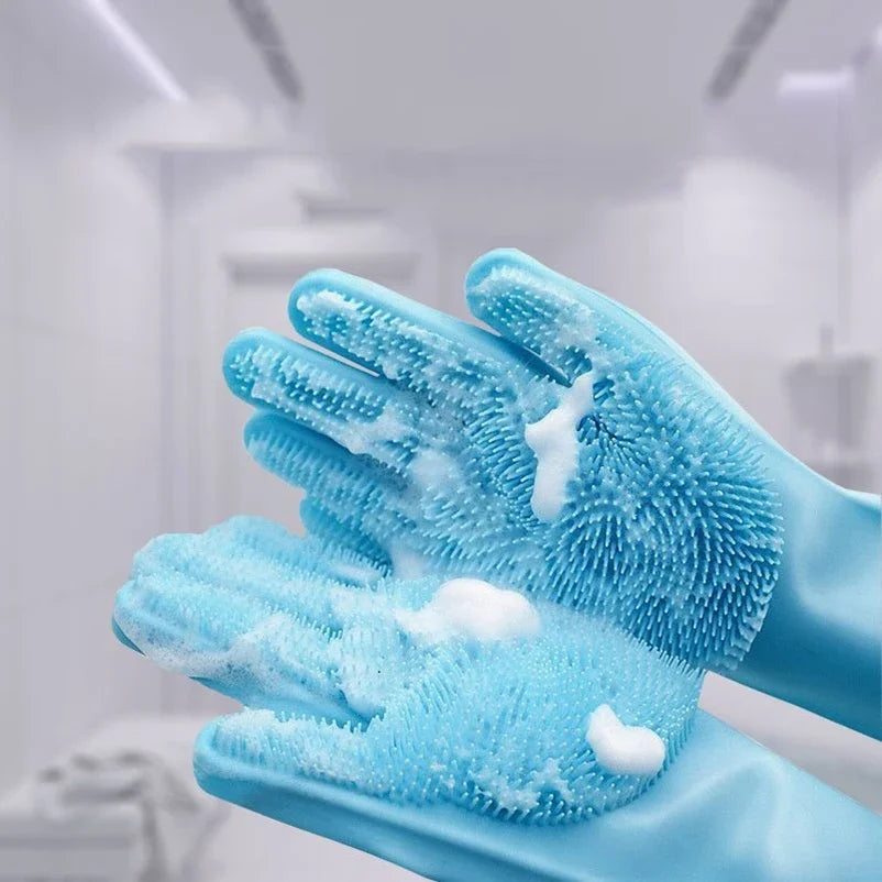 Pet Bathing Gloves – Anti-Scratch Silicone Scrubber