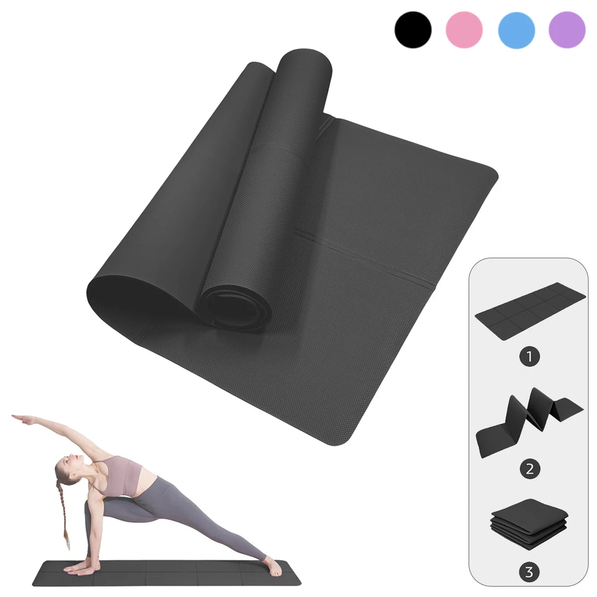Non-Slip EVA Yoga Mat – Foldable & Lightweight