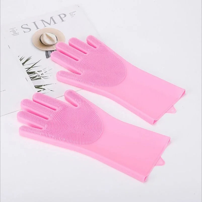 Pet Bathing Gloves – Anti-Scratch Silicone Scrubber