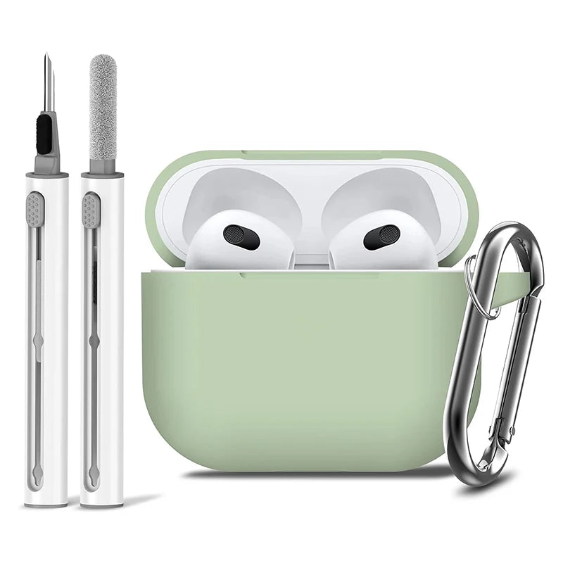 Protective Silicone Case for AirPods 3 – With Hook & Cleaner Kit