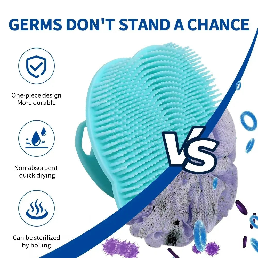 2-in-1 Silicone Shower Brush – Body Scrubber & Scalp Massager