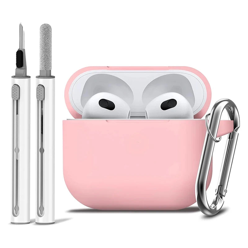 Protective Silicone Case for AirPods 3 – With Hook & Cleaner Kit