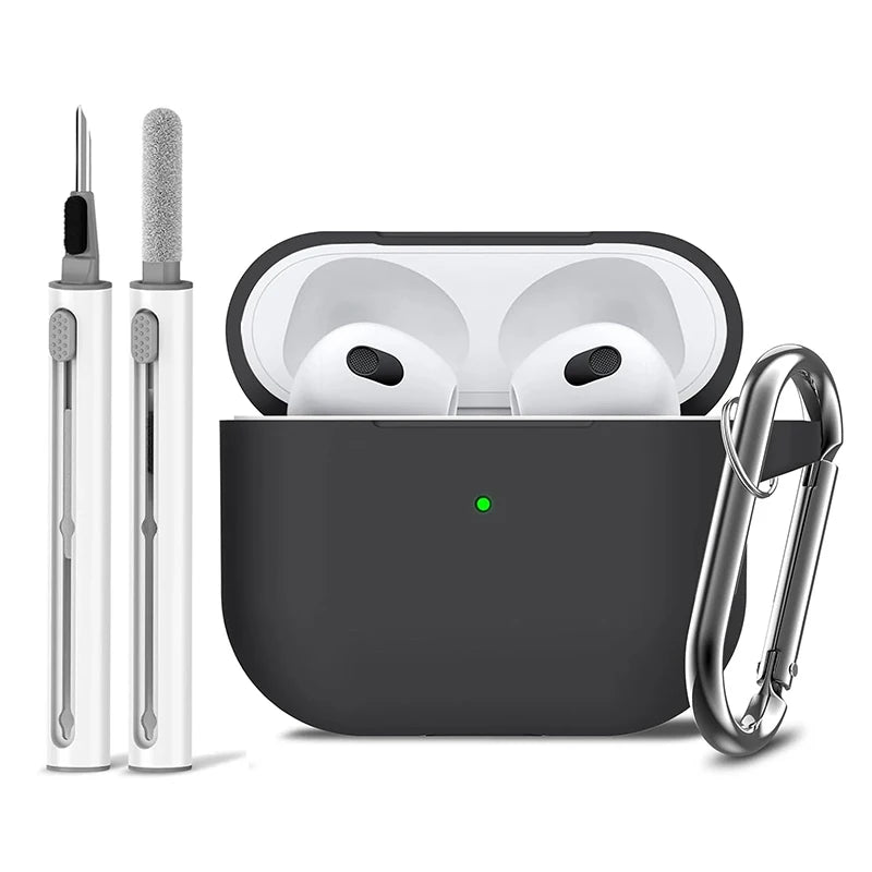 Protective Silicone Case for AirPods 3 – With Hook & Cleaner Kit