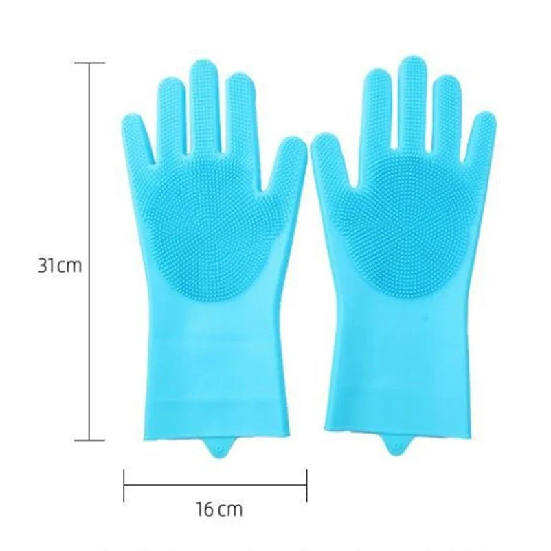 Pet Bathing Gloves – Anti-Scratch Silicone Scrubber