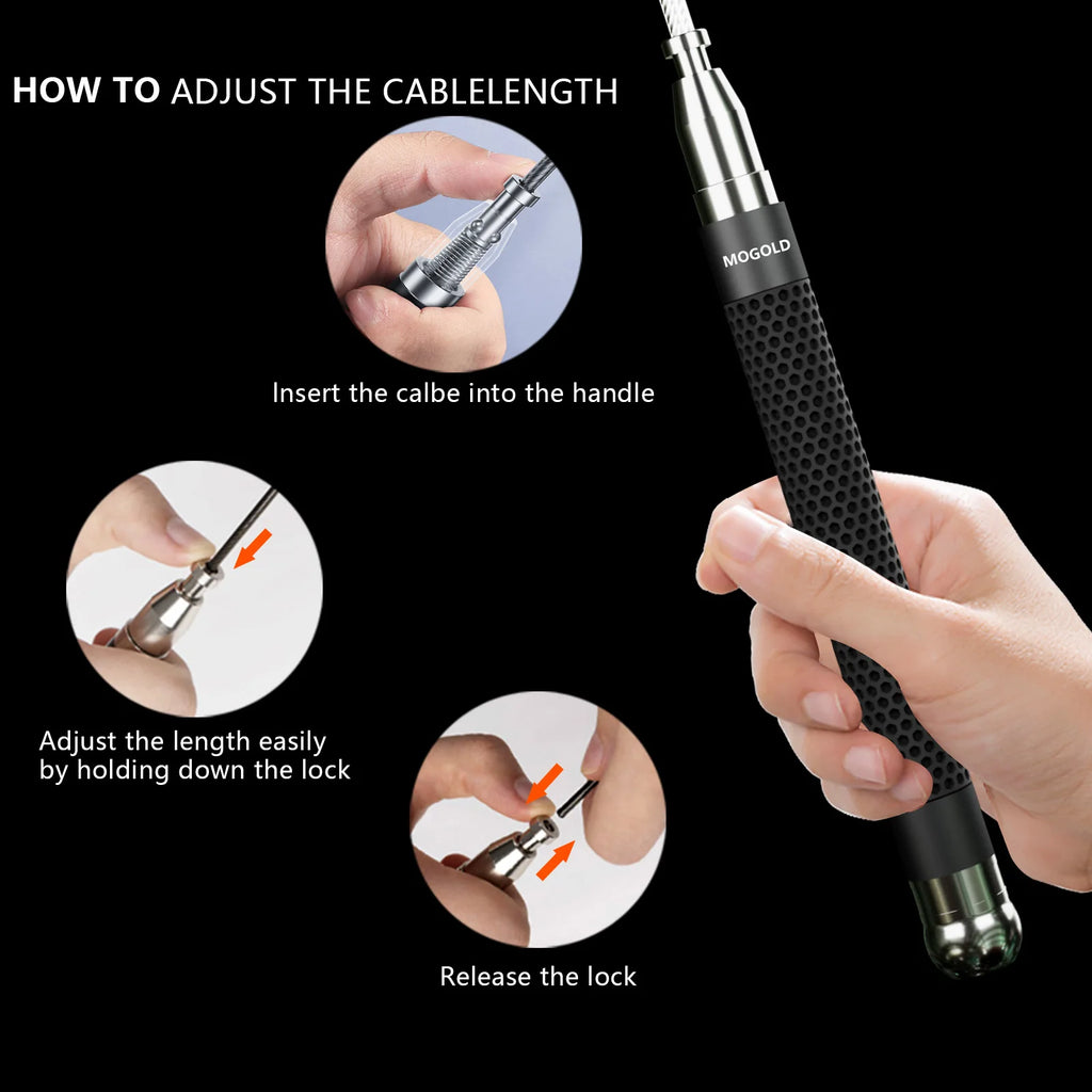 Adjustable Metal Jump Rope – Anti-Slip Handles for Cardio Training