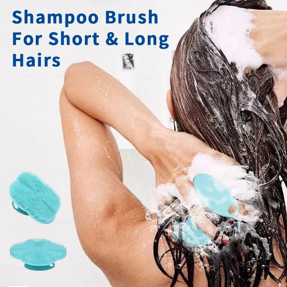 2-in-1 Silicone Shower Brush – Body Scrubber & Scalp Massager