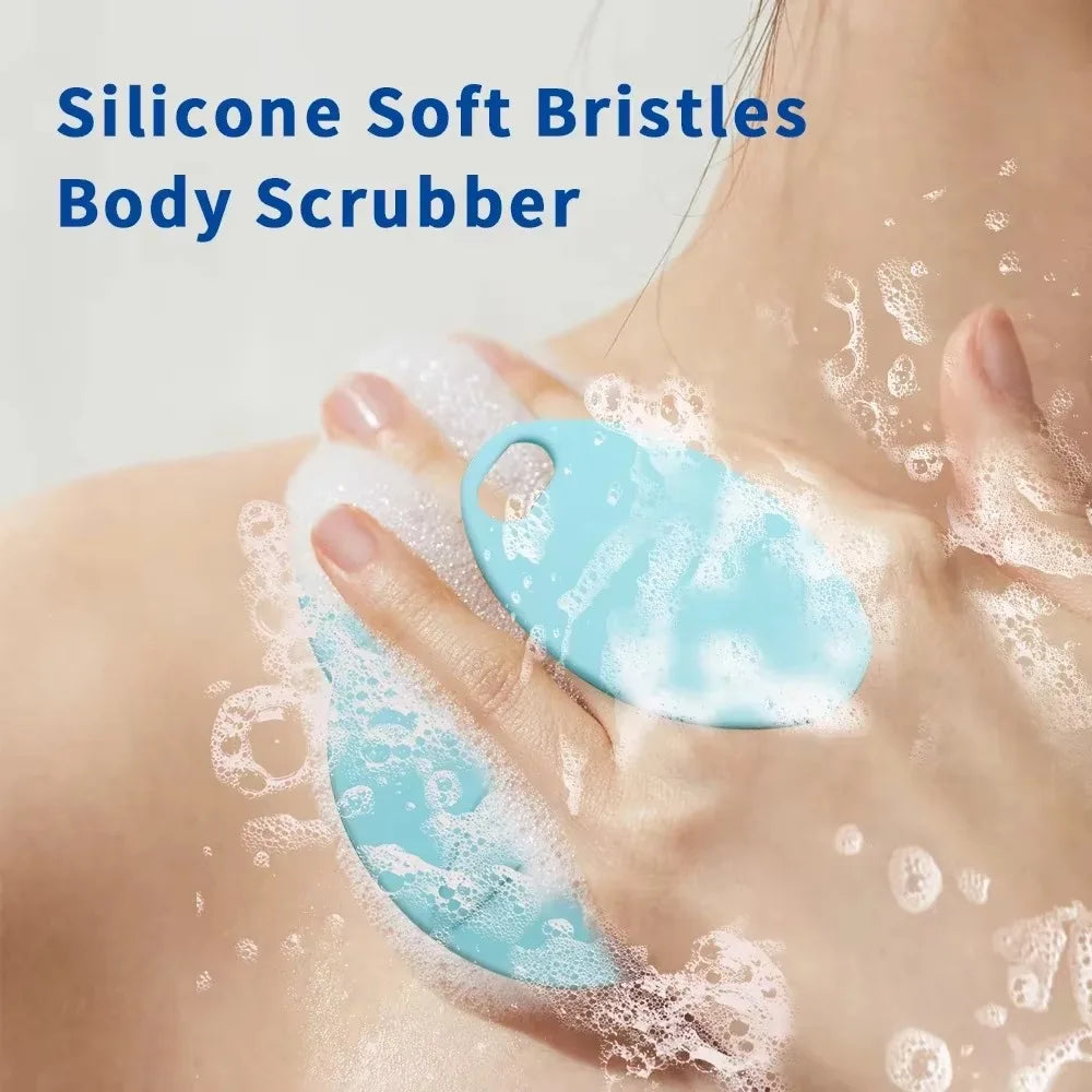 2-in-1 Silicone Shower Brush – Body Scrubber & Scalp Massager