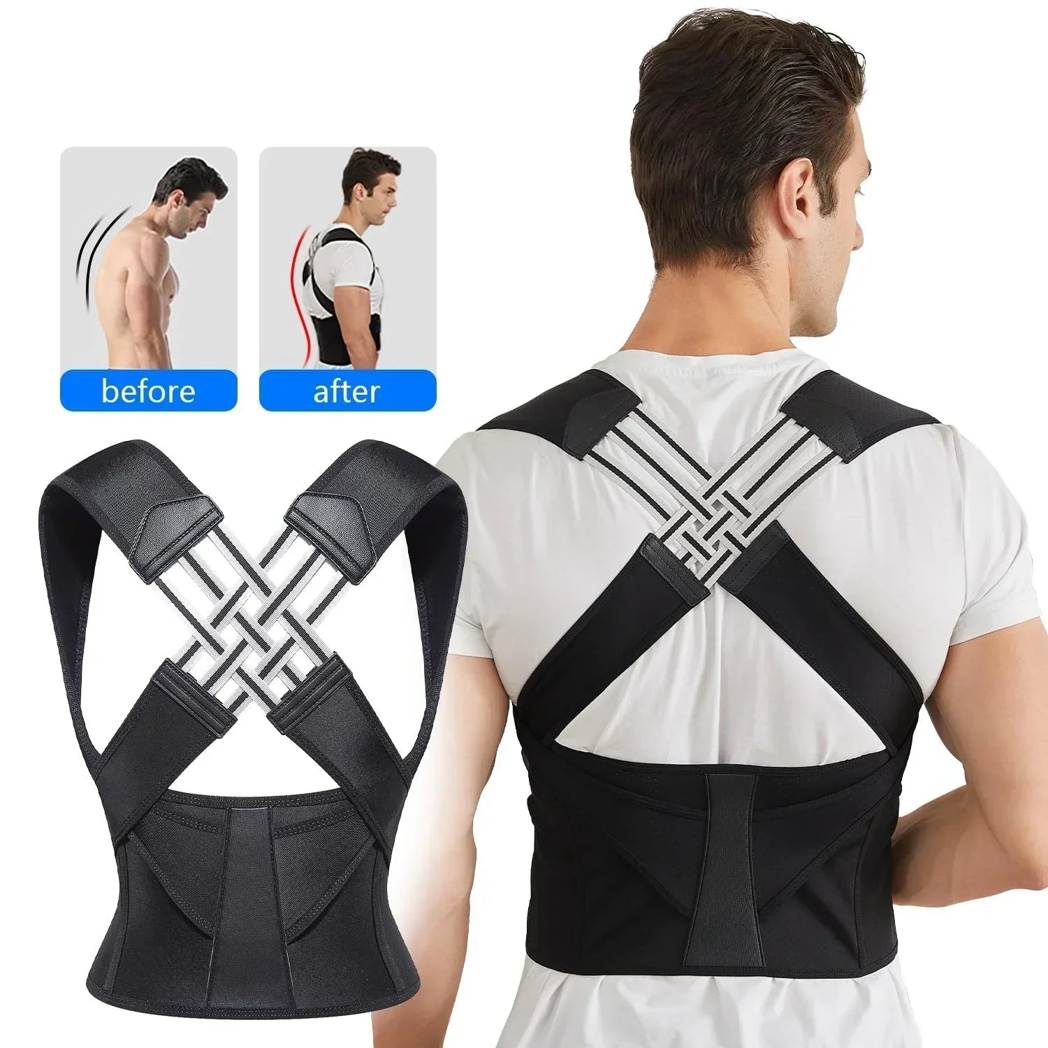 Posture Corrector – Adjustable Back & Shoulder Brace for Men & Women
